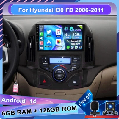 For 2006-2011 Hyundai I30 Android 14 Autoradio CarPlay GPS Navi DSP AM 6GB+128GB - Bild 1 von 4