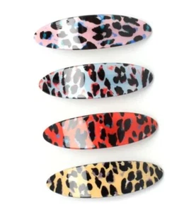 Damas Mujeres Niñas Leopardo Animal Print 9cm Cordón Clip de Pelo Agarre Accesorio - Imagen 1 de 4