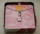 Betty Boop Necklace Enamel CupCake Stainless Steel Pendant 2001 NOS NEW
