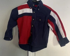 Wrangler Shirt Toddler XS (3-4) Western Button Red White Blue USA - Picture 1 of 10