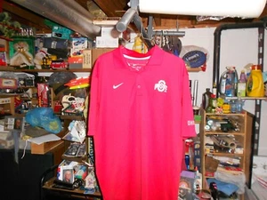 Ohio State Buckeyes Polo Shirt Mens XL Red Nike Dri-Fit - Picture 1 of 5