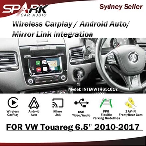 CP WIRELESS CARPLAY ANDROID AUTO MIRROR INTEGRATE FOR VW TOUAREG 6.5" 2010-2017 - Picture 1 of 1