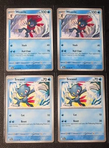 2x Weavile 014/064 & 2x Sneasel 013/064 Pokemon card SV Shrouded Fable NM - Picture 1 of 1