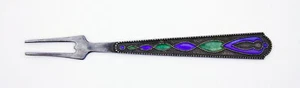 Antike russische, emaillierte Gabel-Pralinengabel 875er Silber- Top Zustand #T11 - Bild 1 von 4
