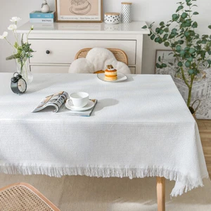 White Tablecloth Style Round Table Square Table Party Decoration Tablecloth ! - Picture 1 of 29
