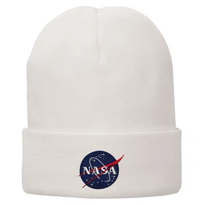 NASA Insignia Logo Embroidered Winter Cuff Folded Long Beanie - Picture 1 of 8