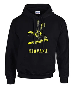 Nirvana Kurt Cobain Rock Music Hooded Kapuzenpullover Schwarz -31144 -SW - Bild 1 von 2