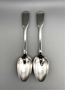 PAAR GEORGE IV STERLINGSILBER SERBELÖFFEL, REID & SOHN, NEWCASTLE, 1821 - Bild 1 von 6