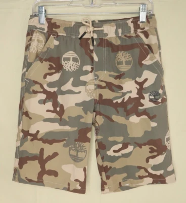 Timberland Shorts Youth Boys Large 14-16 Camo Drawstring Waist Unlined Stretch - Image 1 of 4