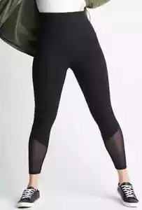 Leggings moldeadores de malla Power para mujer Yummie, NEGRO, talla L - Imagen 1 de 3