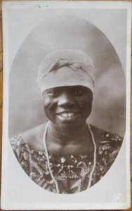 Black African Woman 1920s Realphoto Postcard, Afrique Occidentale Francaise Rppc - Picture 1 of 1