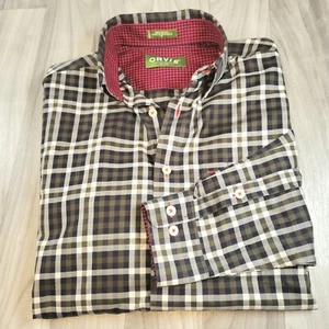 Orvis Flip Cuff Button-Down Shirt Mens M Green/Blue/White Check Plaid w/ Red - Picture 1 of 11