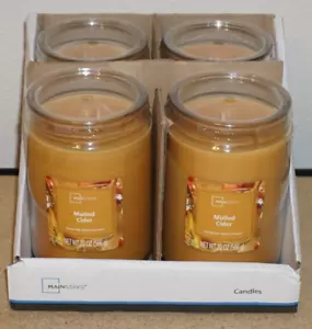 4x Mainstays MULLED CIDER Seasonal Fall Harvest Single Wick 20 oz Jar Candle - Picture 1 of 4
