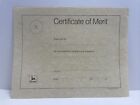 John Deere Certificate of Merit Blank Award - 1970’s PN. SP213 RARE SINGLE SHEET