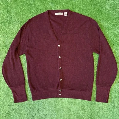 Cárdigan Suéter Vintage Cypress Links Acrílico Tejido Para Hombre Grande Granate EE. UU.  Foto 1 de 4