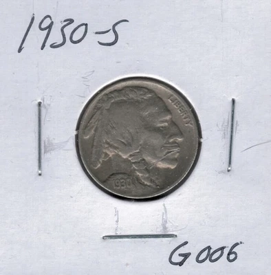 1930 S Buffalo Nickel G006!!!Envío gratis!!! Foto 1 de 3