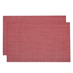 2 Set Place Mats 450x300mm Table Mats PVC Washable Woven Placemat Red - Picture 1 of 6