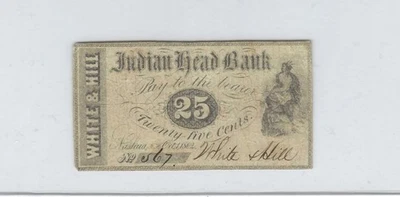 1862 25c Indian Head Bank, Nashua, New Hampshire-White & Hill with Free Ship - Image 1 of 2