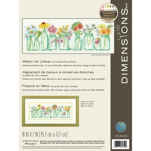 Dimensions Counted Cross Stitch Kit 18"X7" - Mason Jar Lineup (14 Stück) - 70-3531 - Bild 1 von 2