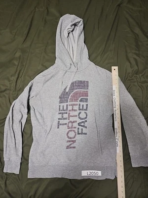 Sudadera con capucha grande para mujer The North Face gris cosido logotipo Foto 1 de 4