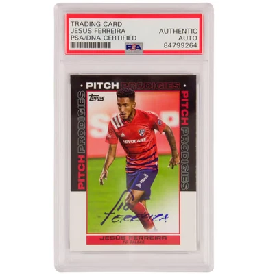 Jesus Ferreira Signed 2021 Topps MLS FC Dallas #132 – PSA Authentic - Image 1 of 2