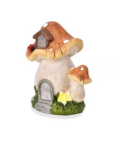Magical Enchanted Forest Fairy House Mashroom Fairies Home Garden Resin Ornament - Picture 1 of 5