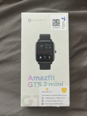 New & Sealed! Amazfit GTS 2 Mini  Black C Stainless Steel Case, Jet Black - Image 1 of 2