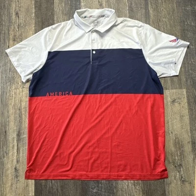Polo de golf Puma Volition America manga corta para hombre XXL rojo blanco azul Foto 1 de 4