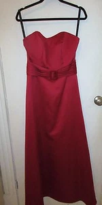 Alfred Angelo Sz 12 Red Strapless Formal Long Dress # 6543 Nwts Rtl $139 - Picture 1 of 7