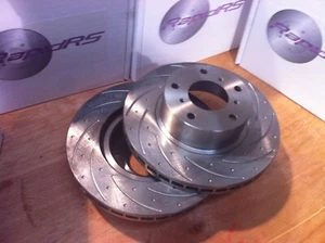 Slotted Disc Brake Rotors to suit Toyota Prado GRJ120R GRJ120 2003-2009 - Foto 1 di 4