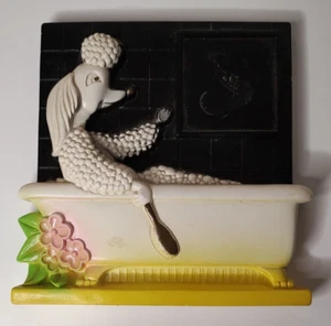 Vintage 70s Mid Century Poodle Miller Chalkware NO Thermostat - Picture 1 of 11