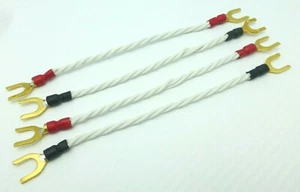 FIM Solid Copper Jumpers with Gold plated Copper spades set of 4 First in Music - Picture 1 of 4