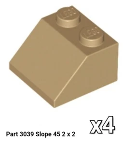 NEW LEGO Parts DARK TAN 3039 Qty x4 Slope 45 2 x 2 6184880 - Picture 1 of 1