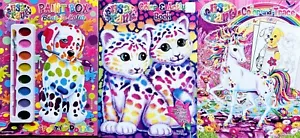 Lisa Frank Coloring Book Set - 3 Lisa Frank Activity Books Color Trace Paint Box - Imagen 1 de 13