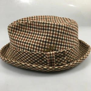 Pendleton S Marrón Beige Tela Escocesa Lana Fedora Sombrero De Colección Hecho en EE. UU. - Imagen 1 de 6