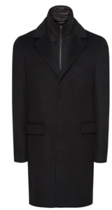 Reiss Mens Coal Winter Overcoat Black Small RRP$645 - Picture 1 of 7