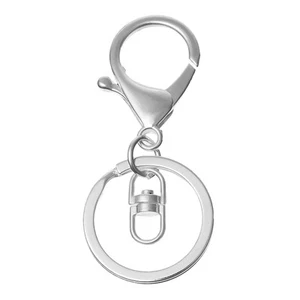 10 pcs. Silver Plated Lobster Swivel Clasp and Key Ring - 69 x 30mm (2.72 inch) - Imagen 1 de 3
