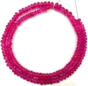 Cuentas gemas rondelle lisas espinela rosa calidad AAA+ para joyería, 4-5 mm 16 pulgadas - Imagen 1 de 4