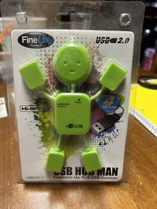 Fine Life USB 2.0 HUB MAN Expands One USB Port Into Four - Green - Picture 1 of 6