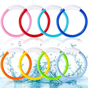 8 Pcs Colorful Dive Rings Pool Toys Underwater Training Pool Diving Rings - Picture 1 of 7