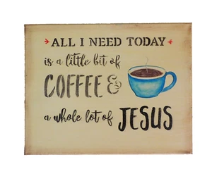 Deko Gemälde Original Zitat Kaffee Jesus Kunst von Rain Crow - Bild 1 von 6