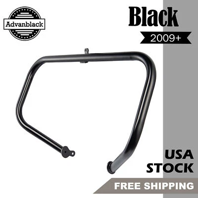 Barra de choque protectora de motor negra brillante para Harley Street Glide Road King 2009+ Foto 1 de 4