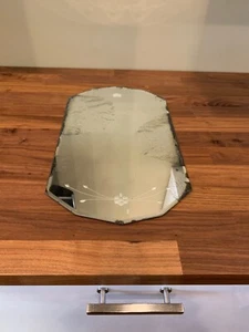 Vintage Antique Art Deco Floral Etched Glass Mirror 17.5" x 10" - Picture 1 of 8