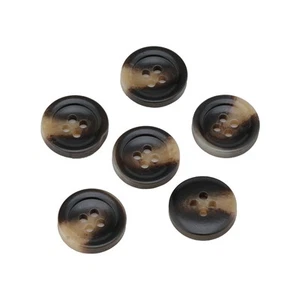 20Pcs Brown Gradient Resin Buttons, 4-Hole Round, Glossy Finish DIY 15-25mm - Picture 1 of 6