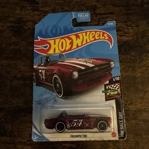 Hot Wheels 2021 Triumph TR6 Burgundy #9/250 HW Race Day #1/10 (ROUGH CARD) ๐ฑ๐ - Picture 1 of 8