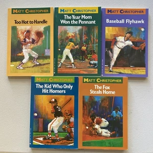 Menge 5 Baseball Kapitel Bücher von Matt Christopher ~ Vintage 1980-1990 PB - Bild 1 von 20