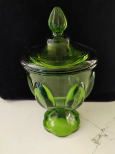 LE Smith Emerald Green Candy Dish 1960's - Picture 1 of 4