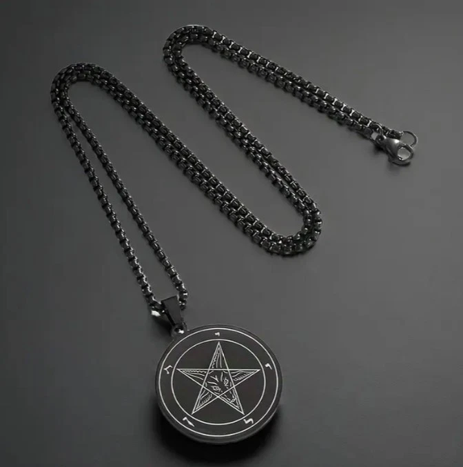 Collar Colgante Sello de Baphomet Pentagrama Invertido Satanás Cabra Diablo Lucifer Foto 1 de 4