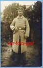 Foto, Soldat in Feldgrau mit Krätzchen und Mantel, in Belgien, um 1915 !!!