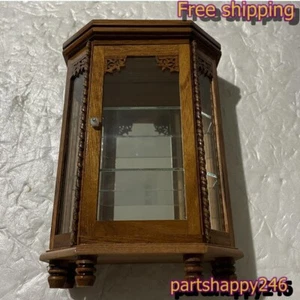 Pequeño armario de curiosidades armario vintage madera de teca artesanía tallado a mano regalo gratis - Imagen 1 de 8